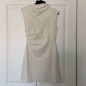 H&M Draped Sleeveless Mini Dress White S